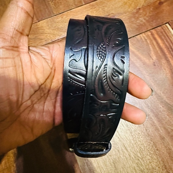 100% leather brown belt main image 9